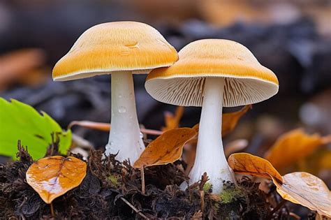 Premium Ai Image Mushrooms In The Autumn Forest