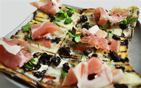 The Prosciutto Pizza With Honey Fig Jam With Gorgonzola Crema And