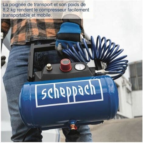 Scheppach Compresseur D Air HC06 1200 W Sans Huile Cuve 6 L