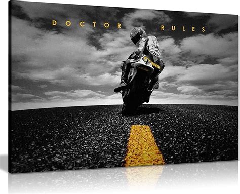 Aazaqtin Canvas Prints Wall Art Motorcycle Motor Bike In Black And