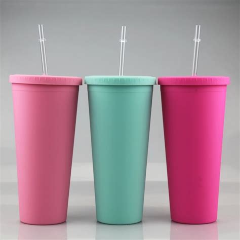 2020 16oz Acrylic Tumblers Plastic Tumblers With Lids And Straws Spipy Cup Travel Cups Water Cup