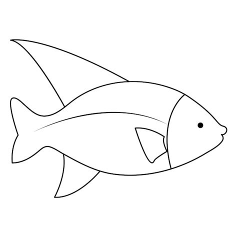 Un Dessin En Ligne Continue De Gros Poissons Et Une Illustration