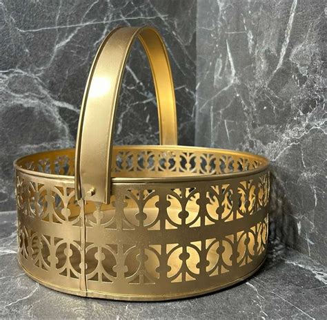 Golden Metal Hamper Round Basket At Rs 240 Piece In Moradabad ID