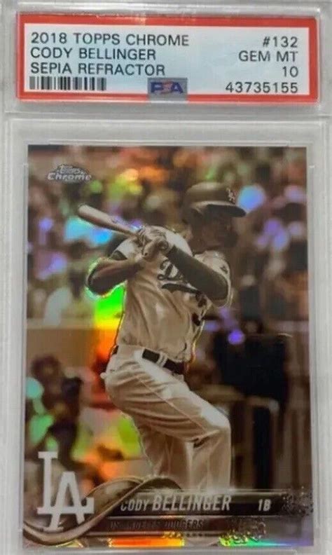 Topps Chrome Cody Bellinger Sepia Refractor Psa Gemmint