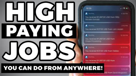 High Paying Work At Home Jobs Of 2021 Paid Daily Youtube