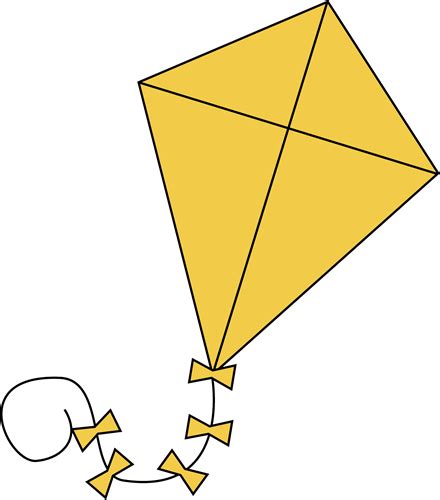 Yellow Kite Clip Art - Yellow Kite Image