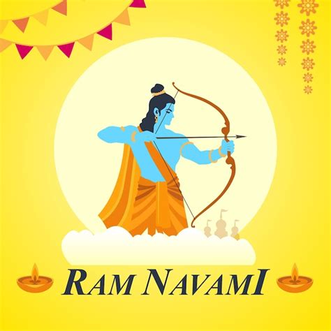 Premium Vector Ram Navami Happy Ram Navami Vector