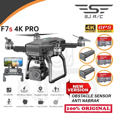 Jual DRONE SJRC F7S 4K PRO GPS 3KM 3 AXIS WIFI 5G EIS SENSOR ANTI