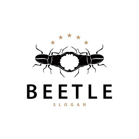 Premium Vector Beetle Logo Design Simple Silhouette Insect Animal