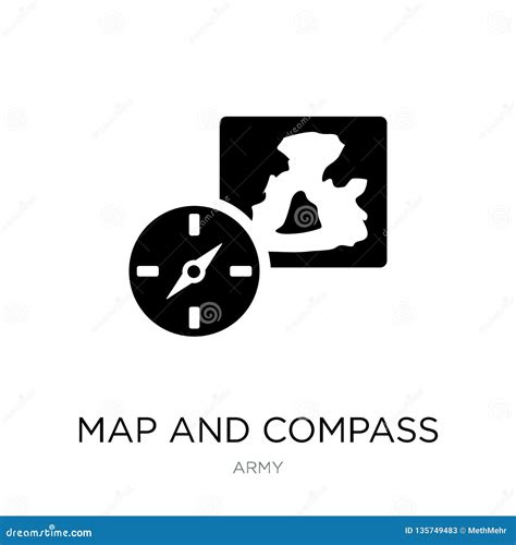 Map And Compass Orientation Tools Icon In Trendy Design Style Map And