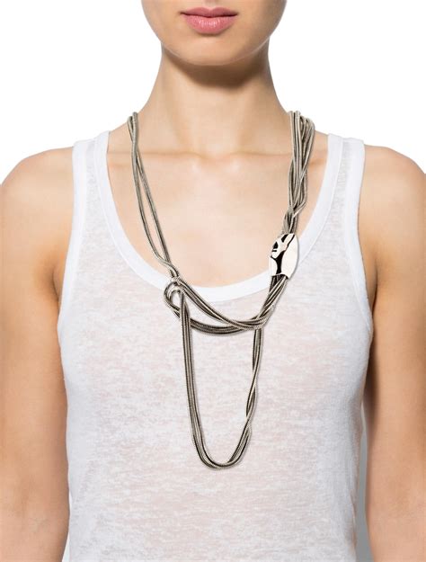 Alexis Bittar Multi Strand Collar Necklace Silver Tone Metal Multistrand Necklaces Wa525363