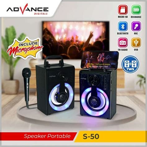 Promo Advance Bluetooth Portable Speaker S50 Speaker Aktif Garansi