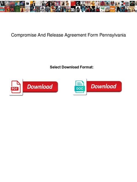 Fillable Online Compromise And Release Agreement Form Pennsylvania Compromise And Release