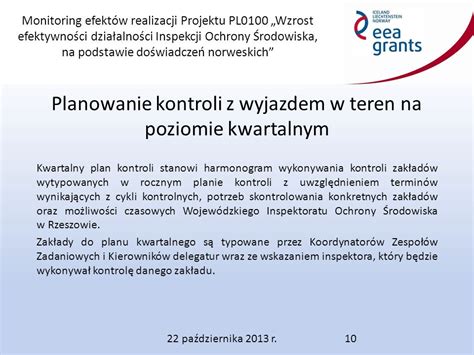 Monitoring efektów realizacji Projektu PL0100 Wzrost efektywności