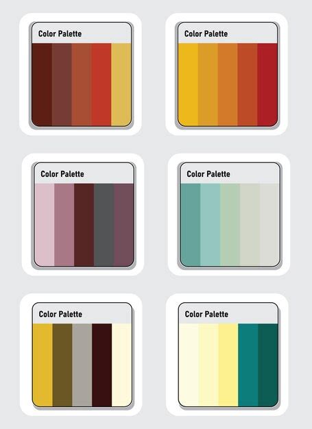 Ensemble De Palette De Couleurs Vectorielles Vecteur Premium