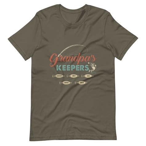 Grandpa S Keepers Fathers Day Personalized Fishing Tee Etsy