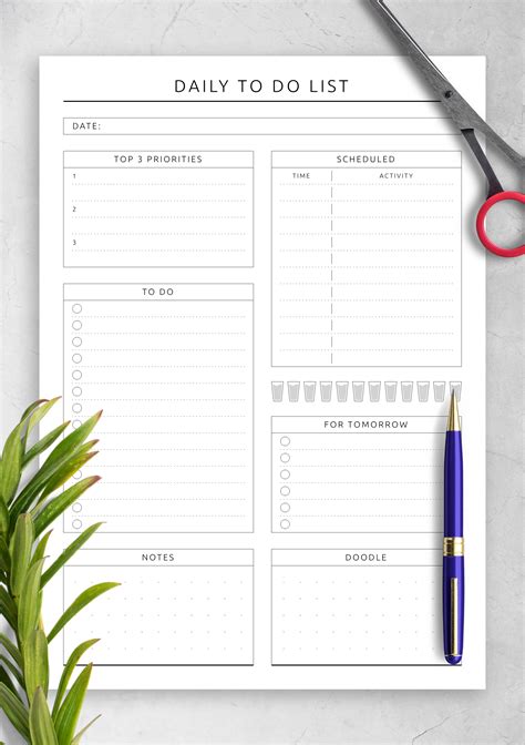 Download Printable Scheduled Daily To Do List - Original Style PDF