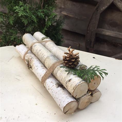 White Birch Fireplace Logs Cottagecore Decor Birch Logs Set Of Etsy