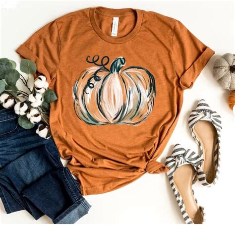 Fall Pumpkin Shirt, Cute Fall Shirt, Thanksgiving Tshirt, Graphic Tee ...