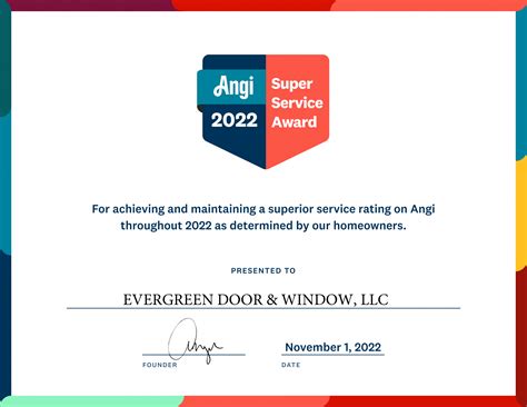 Evergreen Door & Window Earns Esteemed 2022 Angie’s List Super Service