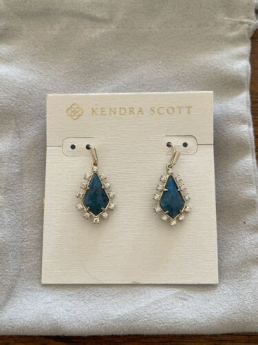 Nwt Kendra Scott Juniper Drop Dangle Earrings Blue Aqua Apatite 75 Ebay