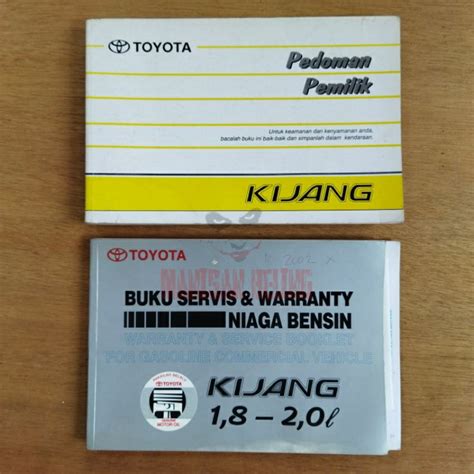 Jual Buku Pedoman Panduan Pemilik Manual Book Servis Garansi Toyota