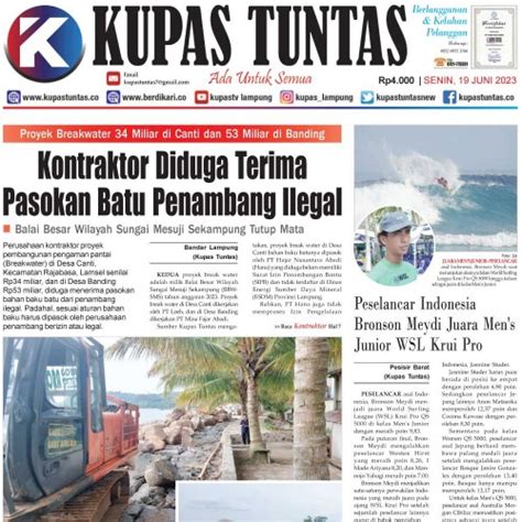 Kupas Tuntas Surat Kabar Harian Kupas Tuntas Edisi Senin 19 Juni 2023