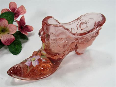 This Item Is A Beautiful Vintage Fenton Hand Painted Pink Etsy