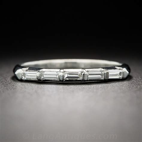 Vintage Platinum And Baguette Diamond Wedding Band