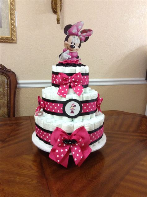 Elegant Diaper Cake Minnie Mouse Diaper Cake Hot Pink And