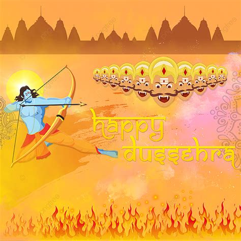 Happy Dussehra Ravan Vadh By Lord Rama Template Download on Pngtree