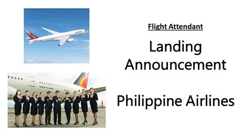 Landing Announcement Philippine Airlines Flight Attendant Landing