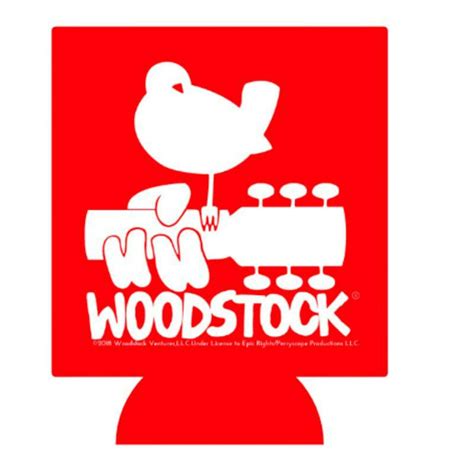 Woodstock Logo Can Can Cooler White Logo