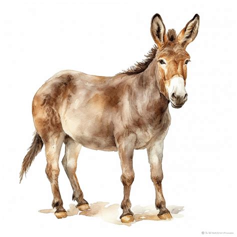 Premium Ai Image There Is A Watercolor Painting Of A Donkey Standing