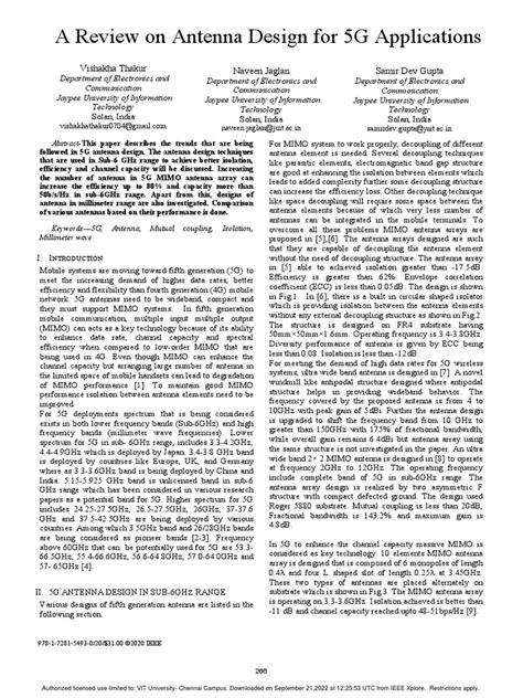 A Review On Antenna Design For 5G Applications | PDF