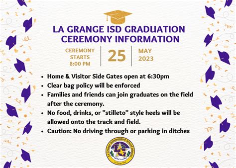 Graduation Information La Grange Elementary School