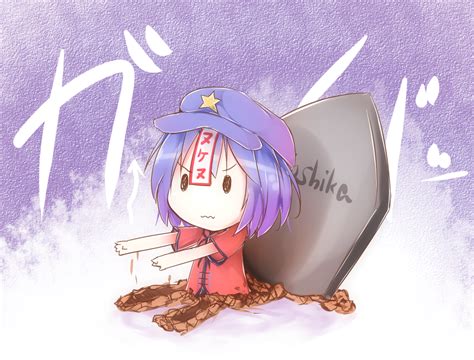 Safebooru 1girl Bikuseno Blue Hair Chibi Grave Hat Jiangshi Miyako Yoshika Ofuda Outstretched