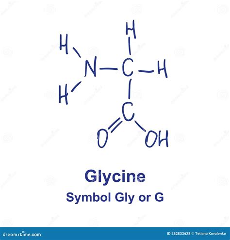 Glycine Chemical Structure. Vector Illustration Hand Drawn ...