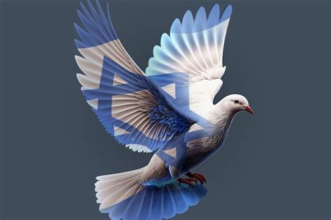 Premium Psd Flying White Peace White Pigeon Israel Flag Peace Sign