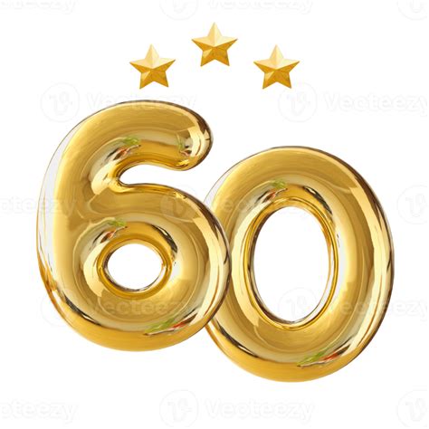 60 Years Anniversary Number 11287960 Png