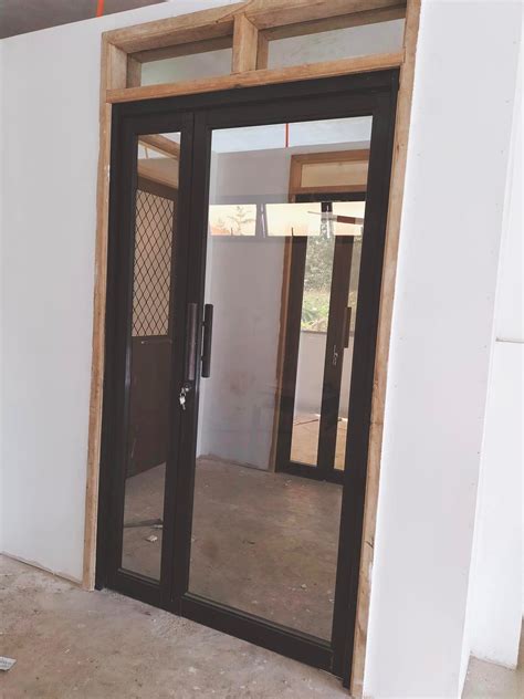 Aluminum Swing Door Common Premium LUCKYHOME GLASS ALUMINUM UPVC