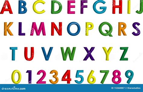 Colorful D Alphabet And Numbers Stock Vector Illustration Of