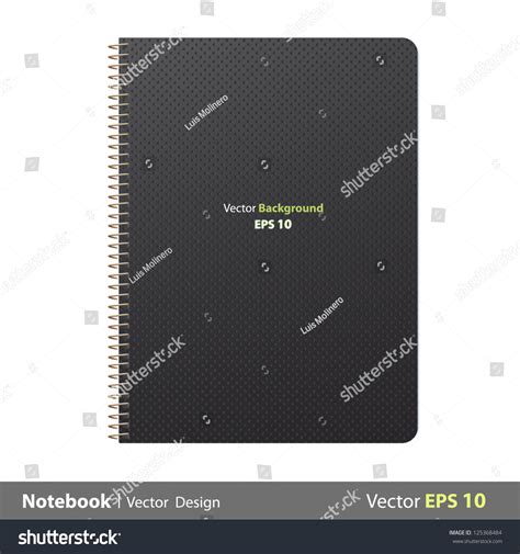 Ring Notebook Black Cover Vector Design Stock Vector 125368484