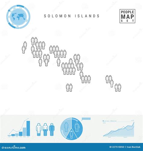 Solomon Islands People Icon Map. Stylized Vector Silhouette of Solomon
