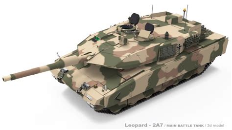 Leopard 2a7 3d Model In Tank 3dexport