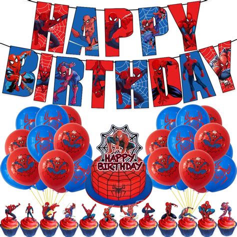 ZESTAW BALONÓW BALON SpiderMan Urodziny NOWY ZESTAW 47szt 14891698917