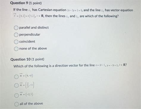 Solved If The Line L1 Has Cartesian Equation 2x−5y 2 0 And