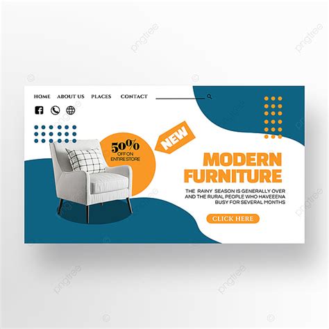 White Simple Modern Fashion Furniture Promotion Banner Template