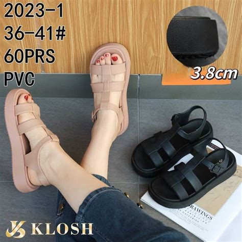 Jual Sandal Wanita Wedges Tali Belakang Korean Style Hyena Pvc Winola