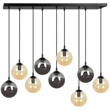 Emibig Cosmo Plafonnier Suspendu Globe Cluster Noir Avec Abat Jour En